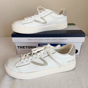 Tretorn Women's Hopper Sneaker Memory Foam Lightweight Shoes White Gray Size 7